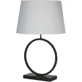 Searchlight Tafellamp Elegant zwart met witte kap