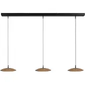 Masterlight 3-lichts hanglamp Scala 130cm zwart met goud Ø 25cm