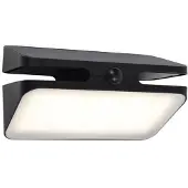 Lutec LED buiten wandlamp AERO, zwart, 21 cm, sensor, IP54 AERO, zwart, Aluminium, Modern, Wandlamp buiten
