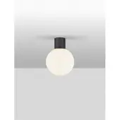 Lyora Plafondlamp Spix antraciet met wit bol glas
