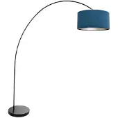 Steinhauer Booglamp Solva zwart met blauwe kap