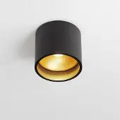 Artdelight Plafondlamp Ormond zwart met gouden binnenkant