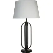 Searchlight Tafellamp Chic Zwart Met Witte Kap