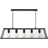Searchlight Zwarte hanglamp Voyager 5-lichts