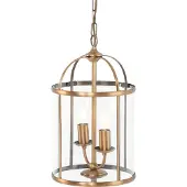 Steinhauer Hanglamp Pimpernel 5971BR Brons Ø23 cm Klassiek Lantaarn van , Hoogte instelbaar, Glas en Metaal, Voor binnengebruik
