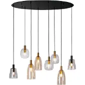 Searchlight 8 Lichts Hanglamp Divine Meerdere Kleuren Glas