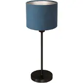 Steinhauer Zwarte tafellamp Noor met blauwe kap