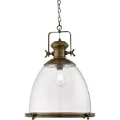 Searchlight Oud Messing Hanglamp Industrial Met Glas