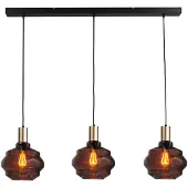 Masterlight 3-lichts hanglamp - goud - Porto met Ball red glazen - Ø 24cm