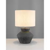 Lyora Tafellamp Plumage antraciet met crème kap