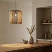 Lyora Hanglamp Abby Ø 33cm blauw met bruin