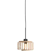 Steinhauer Hanglamp Sparkled Light 4475ZW – Zwarte hanglamp met bamboe kap Ø20 cm