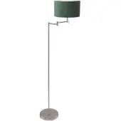 Mexlite Staalkleurige vloerlamp Bella 3880ST met groen velours kap