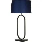 Searchlight Tafellamp Modish zwart met blauwe kap