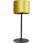 Masterlight Zwarte tafellamp Venus met okergele lampenkap