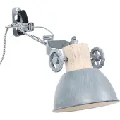 Mexlite Industriële wandlamp Gearwood 1-lichts beton grijs met hout