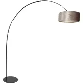 Steinhauer Vloerlamp Curve Zwart Met Grijze Kap Ø 50cm