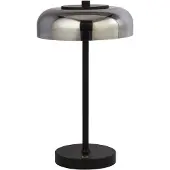 Searchlight LED-tafellamp Frisbee, dimbaar, zwart, Woon-/ Eetkamer, metaal, Modern, LED tafellamp