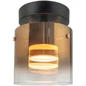 Highlight Plafondlamp Salerno Zwart Met Goud Glas