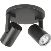 Highlight Opbouwspot Halo Spot zwart 2-lichts rond