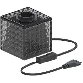 Calex lampvoet E27 | Tafelmodel met schakelaar | Kubus | Glas | Zwart