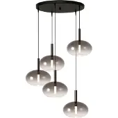 Masterlight 5L vide hanglamp Lido Onion met Ø 24cm smoke-fading glas