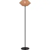 Masterlight Vloerlamp Bicono zwart uplight met naturel kap