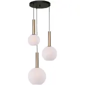 Masterlight Vide hanglamp Bella 2 Messing goud met wit glas