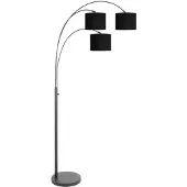 Steinhauer Booglamp Sparkled light drie lichts zwart met goud