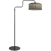 Steinhauer Vloerlamp zwart Bloeba met bamboe