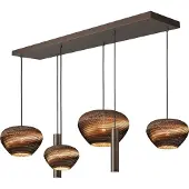Masterlight 6-lichts hanglamp Cartone met Think Paper kappen
