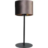 Masterlight Zwarte tafellamp Venus met bruine lampenkap