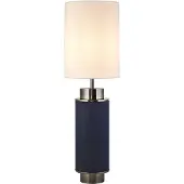 Searchlight Tafellamp Flask 72cm Nikkel Met Vintage Blauw