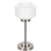 Highlight Nikkel Tafellamp Cambridge Met Wit Glas Ø 15cm