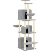 Syfax Kattenmeubel met sisal krabpalen 180 cm lichtgrijs