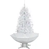 vidaXL Kerstboom sneeuwend met paraplubasis 170 cm wit