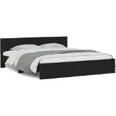 vidaXL Bedframe met hoofdeinde zwart 200x200 cm