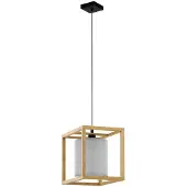 Eglo Houten hanglamp Granados met witte kap