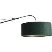 Steinhauer Wandlamp Elegant Classy zwart met groene velours kap.