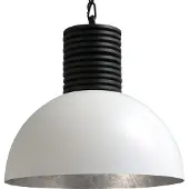 Masterlight Stoere Witte Hanglamp Industria 40cm Wit Met Oudzilver