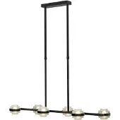 Highlight Hanglamp Dynasty Zwart 5 Lichts Helder Glas
