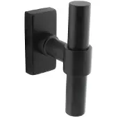 Intersteel Raamkruk T-vorm Ventra rechthoekig rozet zwart