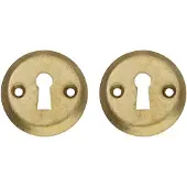 Intersteel Set van 2 sleutelrozetten Tira rond messing getrommeld schroef