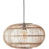 Brilliant Woodball - Hanglamp - E27 - max 1x60W - Zwart/Rotan