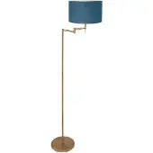 Mexlite Bronskleurige vloerlamp Bella 3873BR met blauw fluweelachtige kap