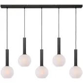 Masterlight 5-lichts hanglamp Bella 2 met wit glas