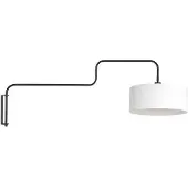 Steinhauer Zwarte Wandlamp Bloeba 4175ZW met wit grof linnen kap