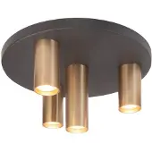 Highlight Perugia Plafondlamp | 3x GU10 Max 5W | Dimbaar | Zwart/Mat messing