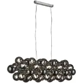 Searchlight Hanglamp Glas Berry Globe 25 Lichts Zwart Met Smoke Glas