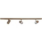 Highlight 1-fase railset 100cm Cilinder goud met 3 spots